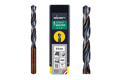 alpen HSS Sprint Master Spiralbohrer DIN 338 RN 0.40 mm (1/64")