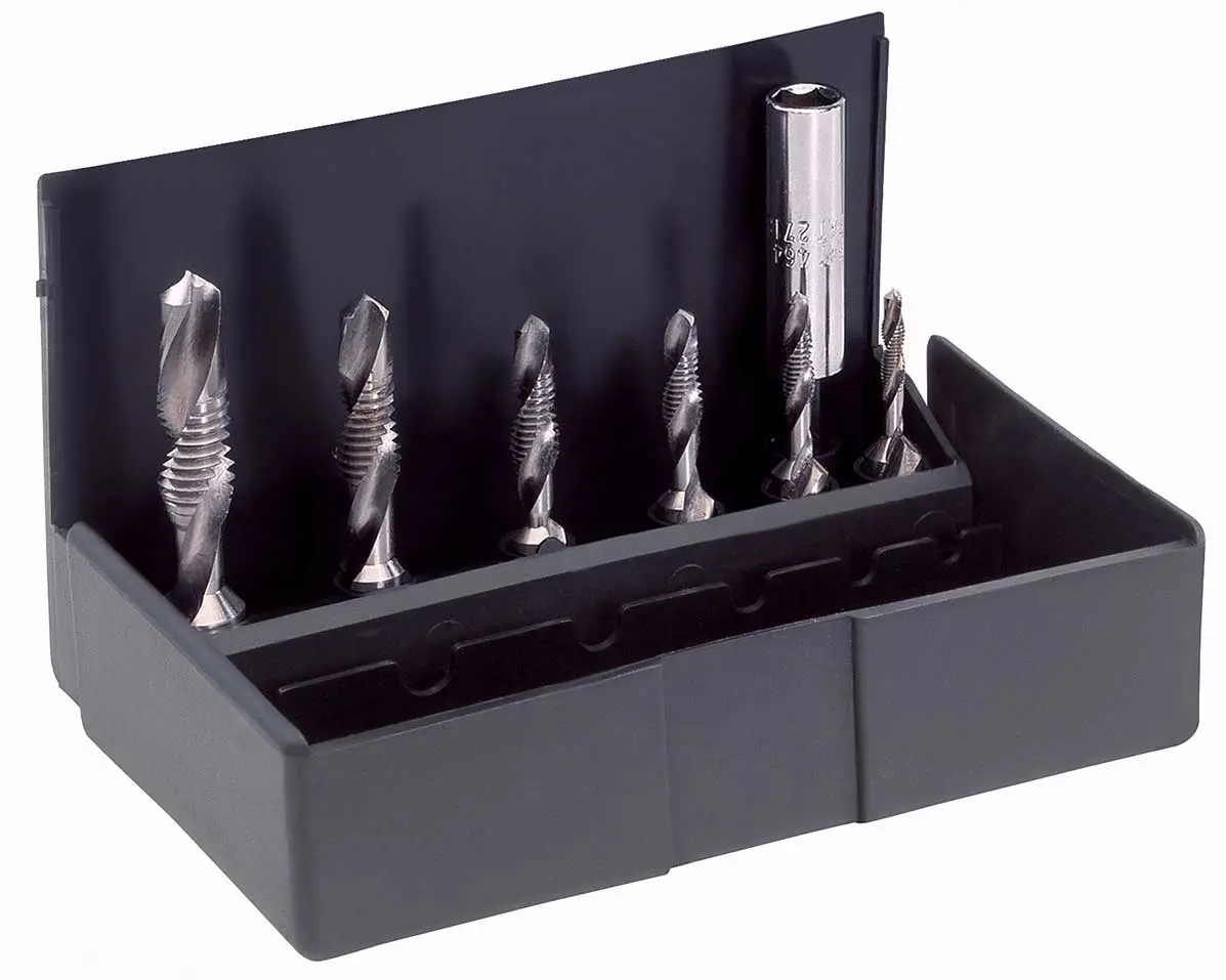 Kombi-Gewindebohrer-Bits 1/4" (7-tlg. Satz) M 3 - M 10