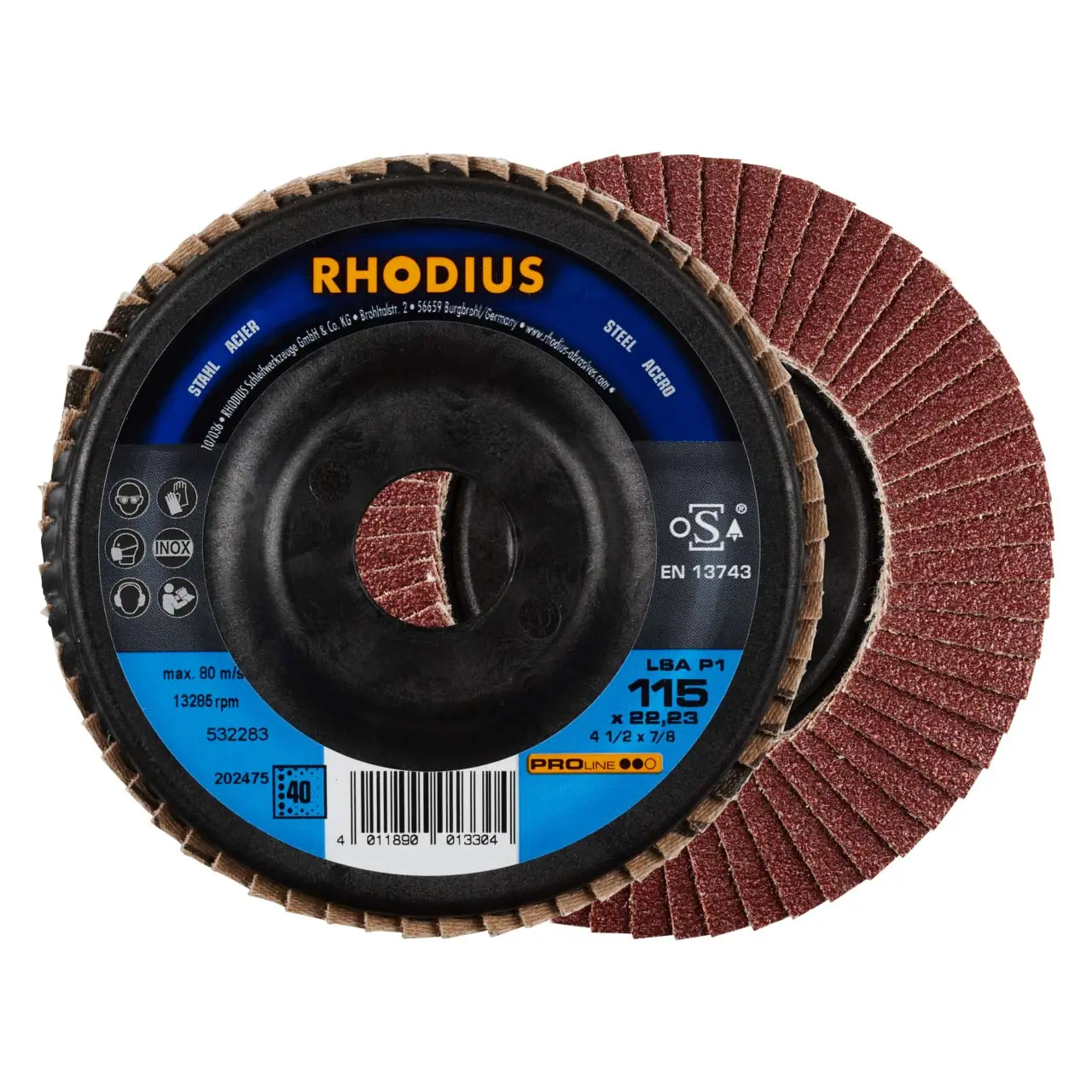 RHODIUS LSA P1 Fächerschleifscheibe 115 - 125 mm