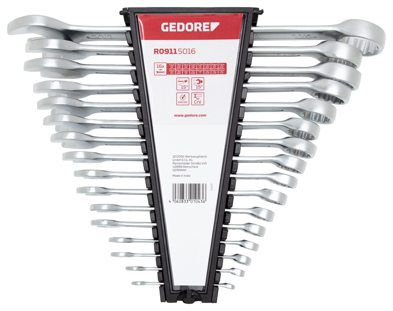R09115016 RingmaulschLänge Satz AF 1/4"-1.1/4" 16-teilig