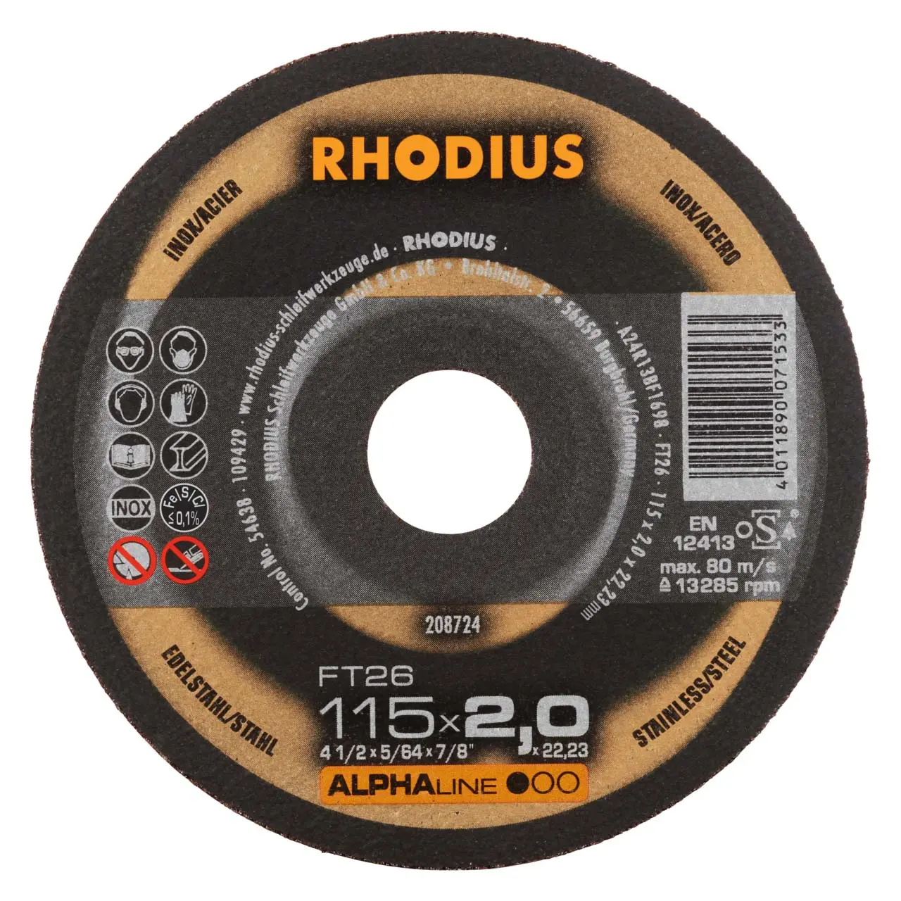 RHODIUS FT26 Freihandtrennscheibe 115 - 230 mm