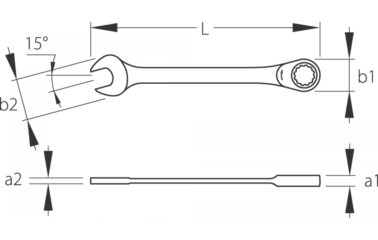 GEDORE Maulschlüssel mit Ringratsche 27 mm UD-Profil 