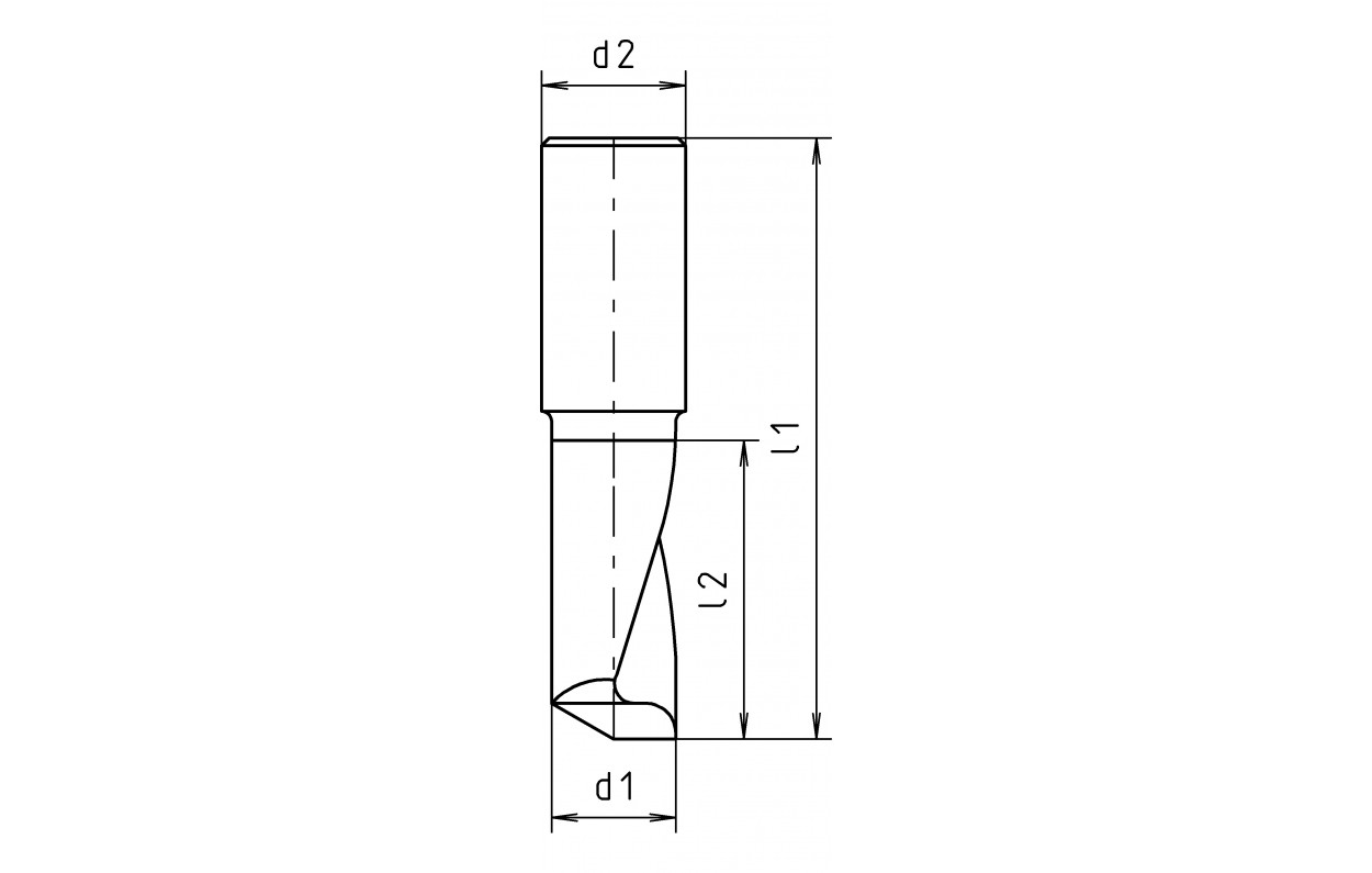 Solid carbide single-tooth milling cutter for aluminium (30° Z=1 