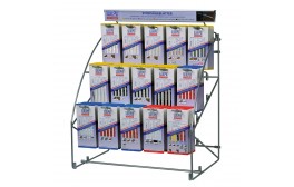 WILPU Hang up display with 5 x 15 types of Jigsaw blades for wood and metal (5 x 15 pieces)